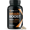 Suplement booster mózgu dla ostrości - Klinicznie zwalidowane Nootropics uzupełnienie wsparcia mózgu z Bacopa Monnieri Extract & Opatentowany goBHB dla wsparcia kognitywnego - Trzecia strona Tested (30 Służenia)