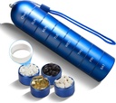 Tygodnik Pill Organizator, 7 dzień Bardzo duża pojemność Pill Box Case, Pill Holder Container, Wodoodporny i duży skład do przechowywania suplementów, Witaminy, Olej rybny i medycyna (niebieski)