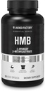 Jacked Factory Essentials Kapsułki HMB - HMB Suplementy dla Lean Muscle Growth, Zapobieganie rozpadowi mięśni podczas Calorie- Deficits, & Poprawa Odzyskiwania mięśni - 120 Kapsułki Veggie