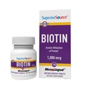 Superior Source Biotin 1000 mcg. Pod Język Szybki Rozpuścić Micro Llingual Tablets, 100 Count, Wspiera zdrowe włosy, Skóra, i wzrost paznokci, Pomaga wspierać metabolizm energii, Non-GMO