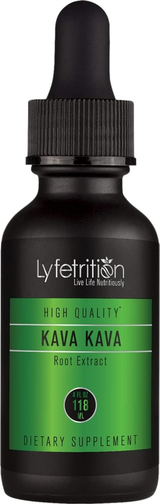 Lyfetrition Kava Kava Ekstrakt korzeniowy z Active Kavalactones 540mg, 220 Servings, Cruelty- Free, Easy- to- Consume Płynne krople, Szybka absorpcja, GMP- Certified, Third-Party Tested, Non-GMO, Made in USA
