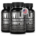 Wild Foods Magnezu Complex Supplement z 7X Forms Budapest 124; Wysoka absorpcja, Full Spectrum, Easy Diseasure Equipment 124; 500 mg glicynian, Bisglicynat, Malate, Orot, Cytrate, Taurate Equipment 124; 90 kapsułki (opakowanie po 3)