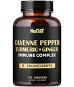 210 Pigułki - Cayenne Pepper Kapsułki Organiczne z Turmeric, Ginger, Zespół wsparcia immunologicznego jak Elderberry, Echinacea, Bulb czosnku - trawienie, Heart Health & Body Management