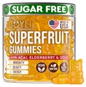 Joyli Superfruit Gummies - Gummeje wieloskładnikowe dla dorosłych - Naturalne gumowe witaminy dla kobiet i mężczyzn z Goji, Elderberry, Witaminy A, C, D & E - Wspiera odporność, trawienie i energię