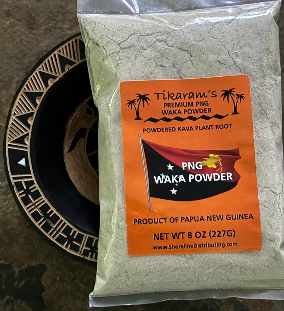 Tikaram 's Kava Powder - Premium Papua New Guinea (PNG) Waka, 1 / 2 Funt (8oz), Fidżi Market Hurtownia LLC