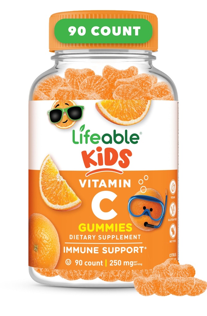 Żywe dzieci Witamina C Gummie Gummies 124; 250mg Gummea 124; Wielka degustacja VIT C Gummea 124; Wegańska Witamina GMO- wolna od witaminy C Chewable 124; dla immunologicznego wsparcia 124; 90 Gummeje