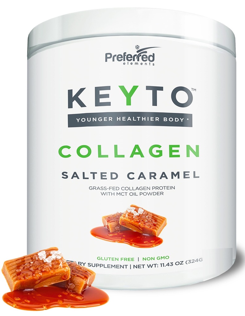 Keto Collagen Protein Powder with MCT Oil - Keto and Paleo Friendly Pure Grass Fed Pasture