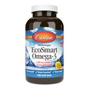Carlson - EcoSmart Omega- 3, 1000 mg Omega- 3, Zrównoważone Źródło, Heart Health, Funkcje mózgu i Vision Support, Lemon, 180 Softgels