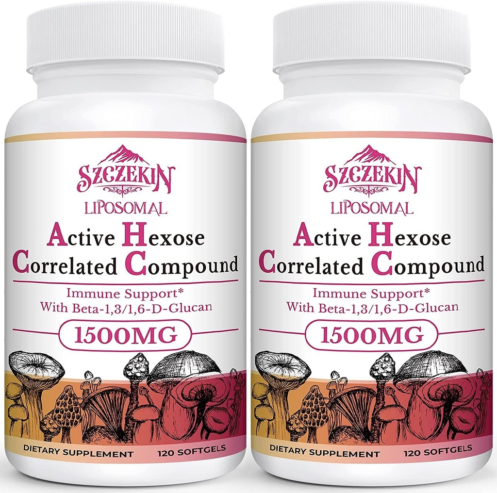 1500mg Liposomal Active Hexose Corerelated Supplement, 240 Soft żele Beta- Glukany z naturalnym Mushroom Extract, System immunologiczny, Wątroba Funkcje, Utrzymanie T- Cell & Killer Cell Aktywność