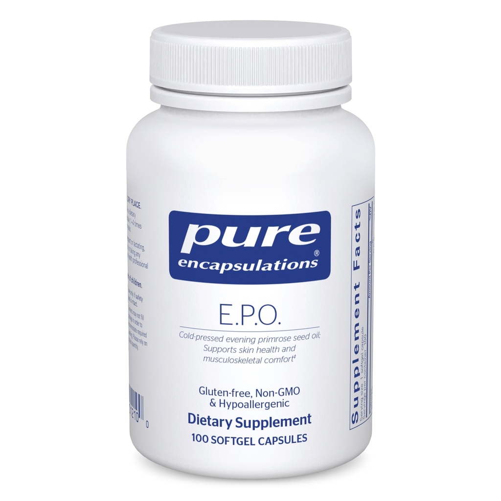 Pure Encapsulations E.P.O. (Evening Primrose Oil) Agregat 124; Hypoalergenic Dietary Supplement zawierający 9% GLA Agregates 124; 100 Softgel kapsułki