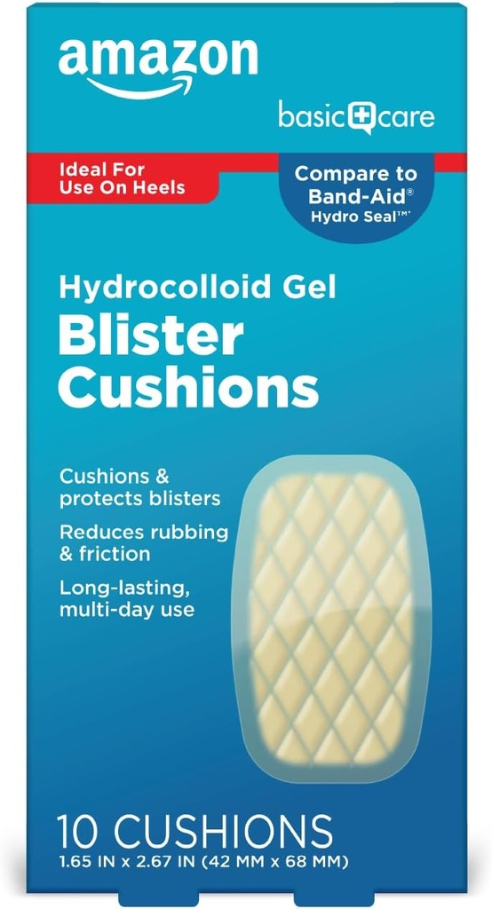 Basic Care Extreme Hydrocoloid Gel Blistry Blistry Cushion Bandaże, 1,65 w x 2,67 w, 10
