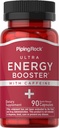 Piping Rock Energy Supplement z kofeiną 124; 90 Kapsułki 124; Quick Release Energy Booster Pills 124; Non-GMO, Gluten Free Formula