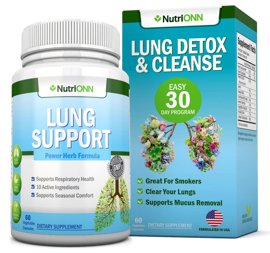 Lung Detox i Cleanse - Doskonałe dla palaczy - Dodatkowa siła - 100% Herbal Lung Zdrowie Suplementy - Mucus Removal Support - Promotes oddechowego zdrowia - Naturalny sposób, aby utrzymać swoje płuca jasne
