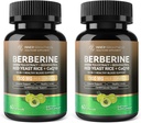 Berberine 1300mg z Green Tea Extract, Resveratrol, Red Yeast Rice & CoQ10 - 13- in-1 Immune Health, Natural Metabolic Support - 60 Kapsułki - Non-GMO, Lab Tested - 2 Pack
