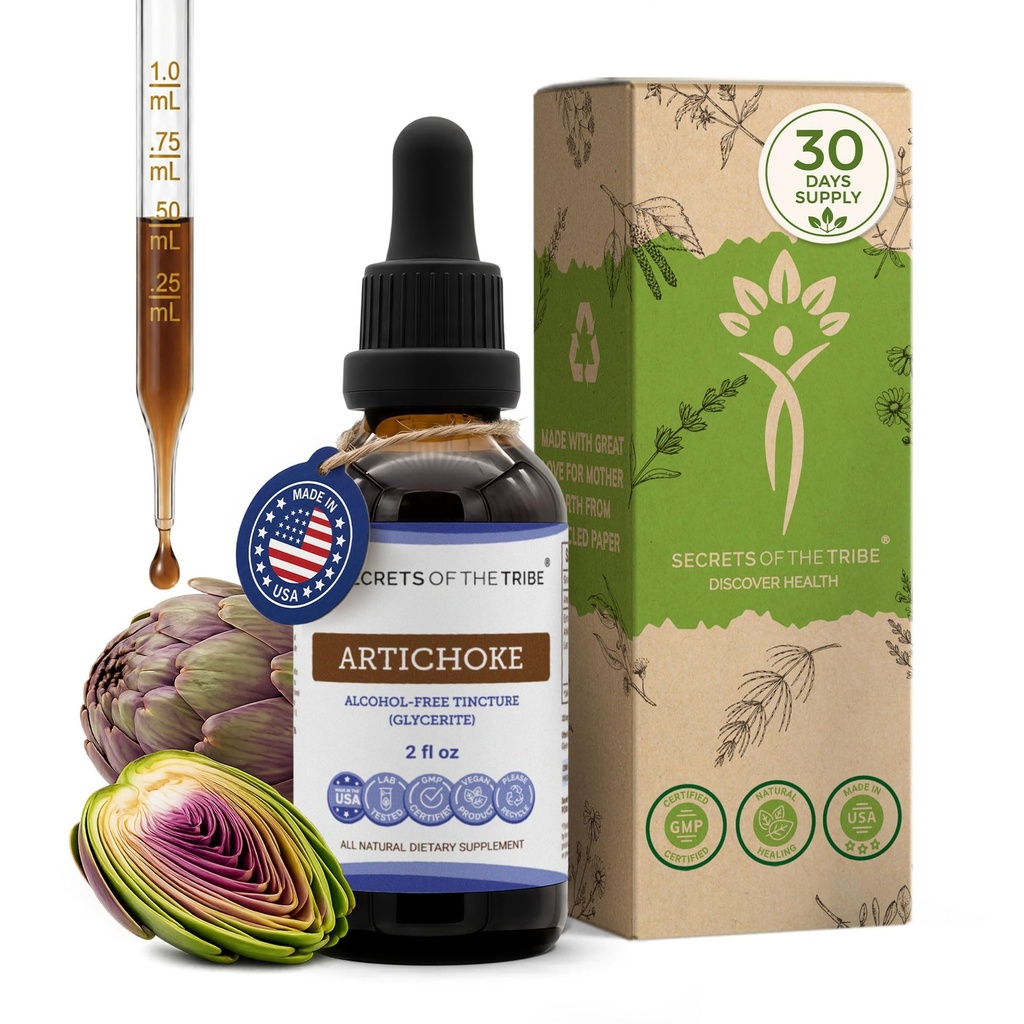 Tajemnice Tribe Artiduck Tincture Free Alcohol Liquid Extract, Artichock (Cynara scolymus) Dried Leaf (2 FL OZ)