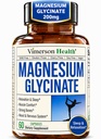 Czysty glicynian magnezu 200mg (Glicynato de Magnesio) - Chelatowany suplement magnezu do snu, relaksacji, Muscle & Women 's Wellness - Lepsze wchłanianie niż cytrynian lub tlenek - 60 Kapsułek wegańskich