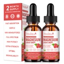 Płynna kropla glicynianu magnezu - Triple Absorption Supplement to Support Nerves, Sleep, Calm, Heart, Muscles * -Sugar-Free with Potasu, L- Theanine, Sea Moss, Witamina B, C, D3, K2- 2Pack