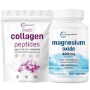 Micro Ingredients Multi Collagen Protein Powder 16oz & Magnezu tlenek 400mg Bundle Pack