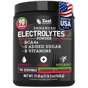 Zeal Naturals Electrolyte Powder Recovery Drink (90 Służenia 124; Cherry Limeade) w 0 Cukier + BCAA + B- Witaminy Suplement Elektrolitu w Cynk potasu i magnezu do nawadniania - Keto Electrolytes