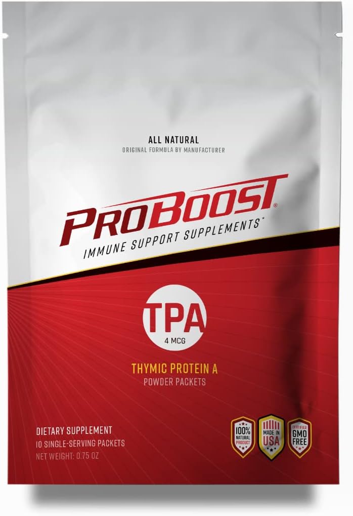 Pakiety proszkowe z białkiem tymiankowym A (4 McG TPA) - Suplement do systemu immunologicznego - Formuła wszystkich naturalnych, nieGMO - 10 Pakiety