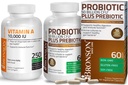 Bronson Probiotic 50 Milion CFU + Prebiotyk z Apple Polyphenols & Ananase Fruit Extract + Witamina A 10 000 IU Premium Non-GMO Formuła