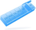 Barhon Pill Organizator Duży, Cotygodniowe leki Pill Organizatorów, 7 Day Pills Case Travel dla dużych suplementów witaminy olej rybny, niebieski