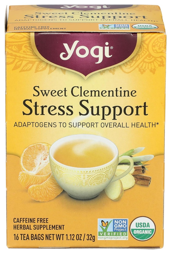 Yogi Tea Organic Sweet Clementine Supplement Stress Supplement, 16 Count