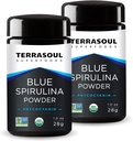 Terrasoul Superfoods Organic Blue Spirulina Proszek (w Miron szkło słoik): 2 Oz (2 opakowania)