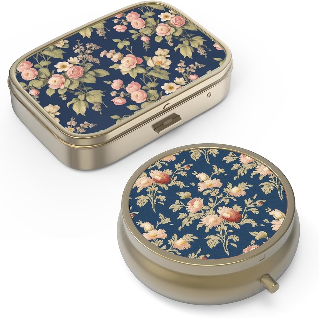 Pudełko na pióro z lustrem Retro Małe pióro skrzynka na torebki lub Pocket Bronze Pill Box lub vitaminy, olej rybny, suplementy, Pill Containe Podróże prezenty