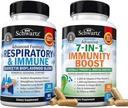 Suplement wsparcia oddechowego i immunologicznego produktu leczniczego BioSchwartz z Quercetin (1 Miesiąc Dostawy) Plus 7 w 1 Suplement wsparcia immunologicznego z przeciwutleniaczami (2 Miesiąc Dostawy)