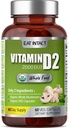 Witamina D, 2000 j. m. (50 µg), D2, Dwa Składniki (Organic Whole Mushroom i Organic Vegan Capsule), Nie-GMO, Trzeci Tested Party, 60 Day Supply