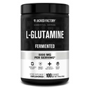 Jacked Factory L- glutamina proszek 100 Służenia - Wegan fermentowany L suplement glutaminy do post treningi Odzysk mięśni, Immunitet, Digestive Health Equipment 124; No Fative Filler - Unflavored