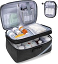 Trunab Medicine Storage Bag z łączonym zamkiem, Lockable Pill Bottle Organizer, Travel Medication Carry Case for Medicine Box, recepta, Witaminy, Suplementy lub Dostawy medyczne