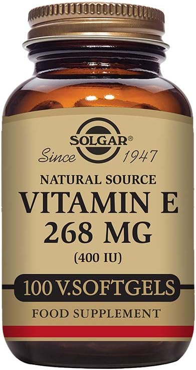 Solgar Witamina E 268 mg (400 j. m.), 100 Softgels wegetariańskie - Naturalny przeciwutleniacz, Skóra i system immunologiczny Wsparcie - Naturally-Sourced Witamina E - Non-GMO, Wegan, Gluten Free, Dairy Free - 100 Servings
