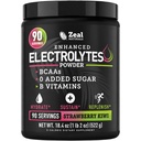 Zeal Naturals Electrolyte Powder Recovery Drink (90 Słupy 124; Truskawka Kiwi) w 0 Cukier + BCAA + B- Witaminy Suplement Elektrolitu w Cynk potasu i magnezu do nawadniania - Keto Electrolytes