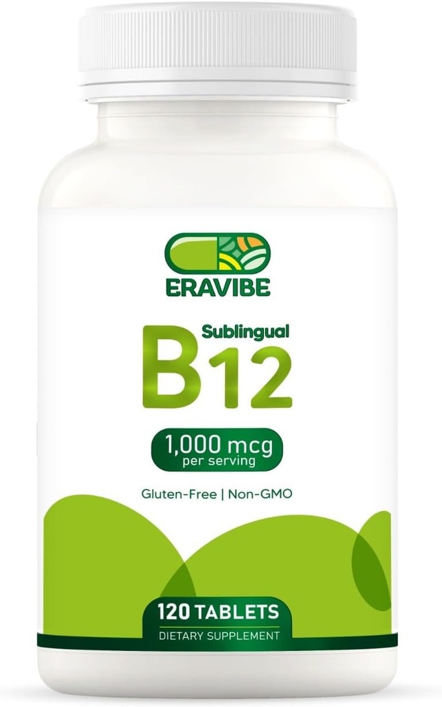 Witamina B12 1000 µg, 120 tabletek, Natural Cherry Flavor, Gluten- Free, Non-GMO, Sugar Free, Szybkie rozpuszczenie