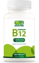 Witamina B12 1000 µg, 120 tabletek, Natural Cherry Flavor, Gluten- Free, Non-GMO, Sugar Free, Szybkie rozpuszczenie