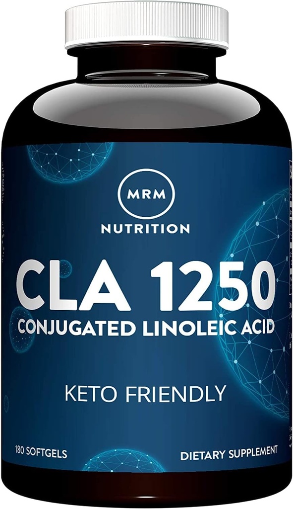 MRM Nutrition CLA 1250 X124; Keto Friendly X124; 80% CLA High Potency X124; 1000mg CLA na kapsułki X124; zdrowe tłuszcze X124; Gluten- Free X124; 30 Służenie