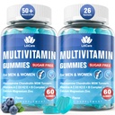 Metylowana multiwitamina dla mężczyzn / kobiet Gummies, Mens / Womens Multivitamin 50 Plus, z Glukozaminą Chondroitin MSM Echinacea Sugar Free Chewable Multi Vitamin B D3 K2 A C E dla dorosłych seniorów, 120 Cts