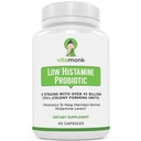 VitaMonk Niskie probiotyki histaminowe Walka Nietolerancja histaminy i wsparcie Balanced Gut Health - Histamine Free Probiotic dla osób poszukujących poprawy zdrowia z kontroli histaminy -60 Kapsułki