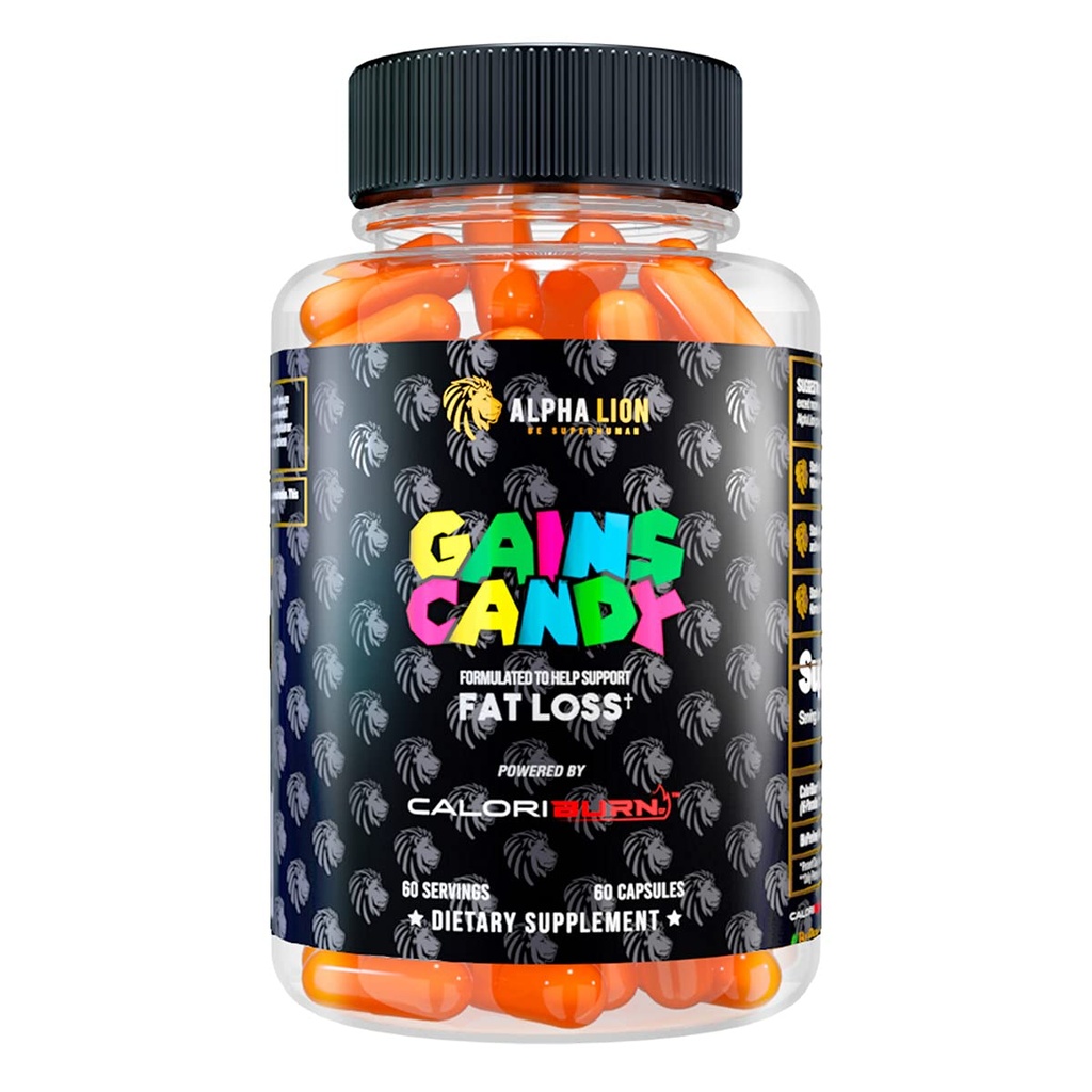 ALPHA LION Gains Candy, Pigułki, które wspierają utratę masy ciała, Suplementy energii, 100% Natural Extract, Calorie Burning, Reguluje zdrowe Metabolizm, 60 Kapsułki (Tłuszcz Utrata - CaloriBurn ®)