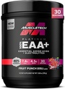 MuscleTech Platinum Esential Acids Supplement with Electrolytes, Fruit Punch - Wstępny trening proszku dla energii, Muscle Growth & Force Builder - EAA Complex for Men & Women - 30 Servings