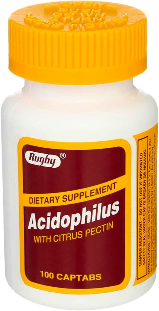 Rugby Acidophilus Extra Siła w / L- sporogeny 100 Kapsułki przez Rugby