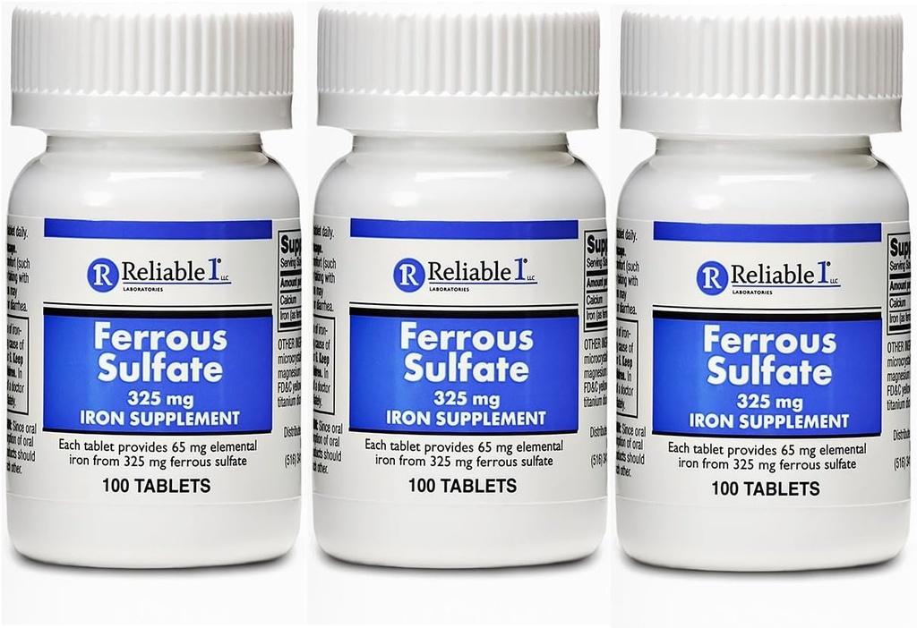 Żelazosiarczan żelaza 325 mg Generic for Feosol 100 Tablets Pack of 3