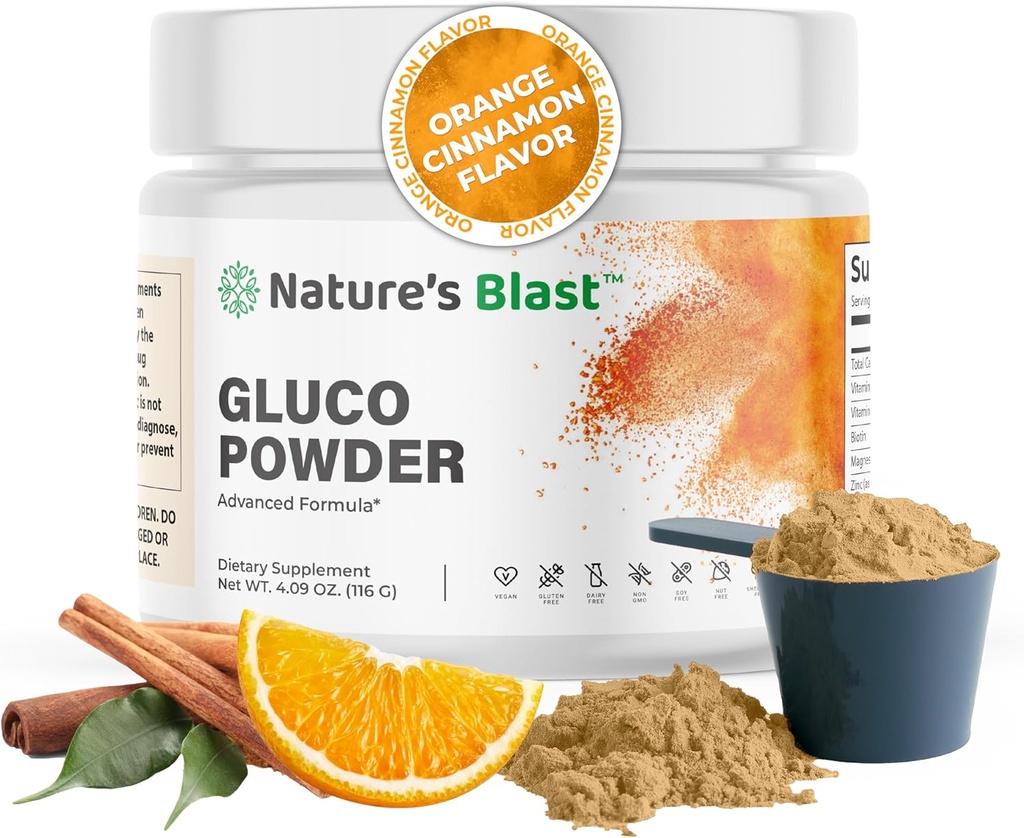 Gluco- Proszek z białym ekstraktem z morwy i ceylon Cynamon - Organic Metabolic Wellness Mieszanka dla energii i witalności, 1 butelka