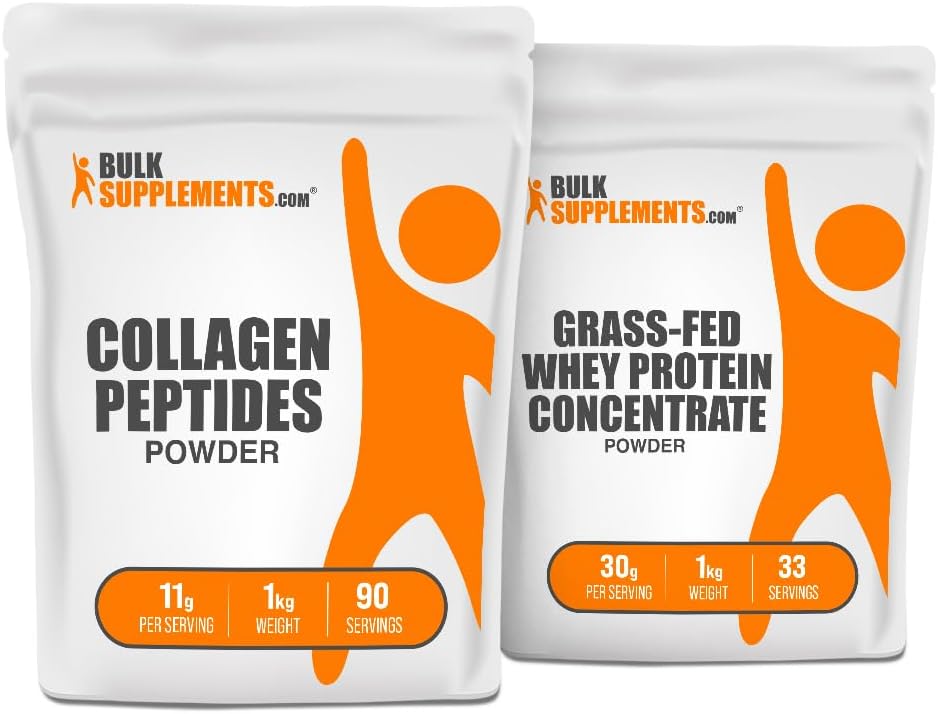 Kolagen Peptydes 1 kg + koncentrat białka serwatki z trawy 1 kg