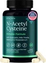 Vegan Liver Detox & Cleanse - NAC Supplement N- Acetyl Cysteine 600mg z Quercetin, Milk Thistle, Molibden & Selenium, N- Acetyl- Cysteina Kapsułki do wsparcia immunologicznego 124; Diet Zestawy i systemy