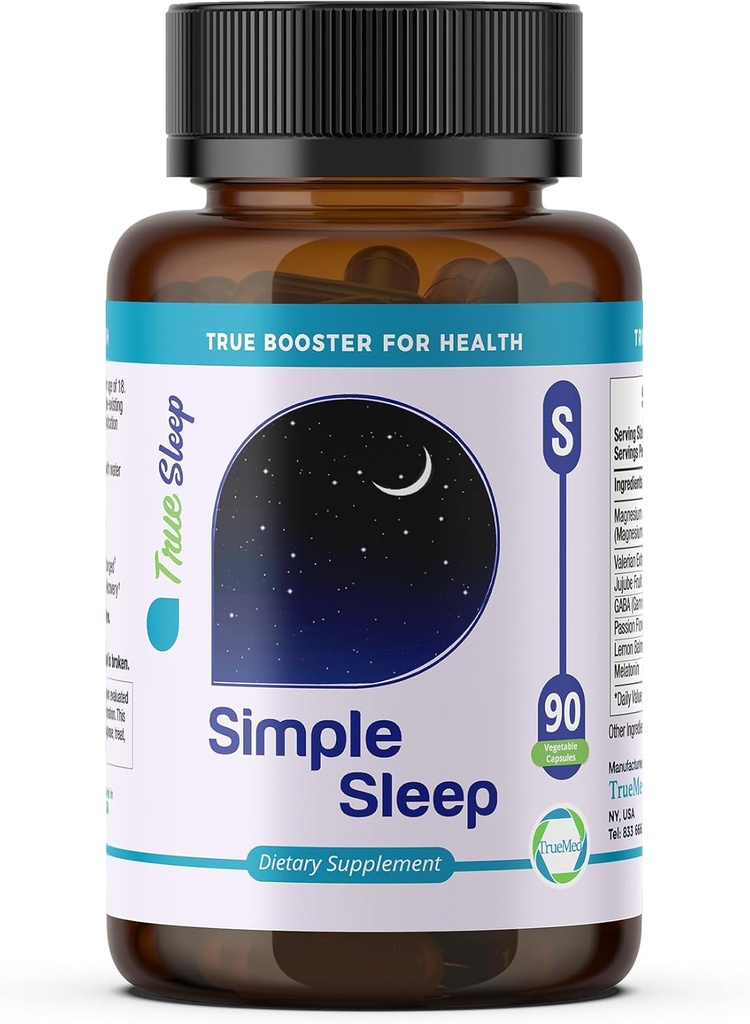 Supplement Supplement Supplement Natural Relaxation, Formuła Magnezu Glycinate, Valerian Extract, GABA, Melatonina, Kwiat Pasji, Lemon Balm & Promowanie Spokój i poprawić jakość snu 90 Kapsułki
