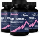 CoQ10 100mg + R- Lipoic Acid 200mg per Serving, 3 Month Supply, Do 5X Ulepszony Wchłanianie, R- Lipoic Acid / CoQ10 Suplement dla zdrowia serca i Cognitive Health- 180 Kapsułki