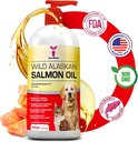 SavvyBeast Wild Alaskan Salmon Oil for Dogs, Cats & Freets - Omega-3 Fish Pet Supplement with EPA & DHA - Wsparcie skóry, Coat, Joints, Heart, Mózg, Itch Relief & Immune - Unscented - 16 oz
